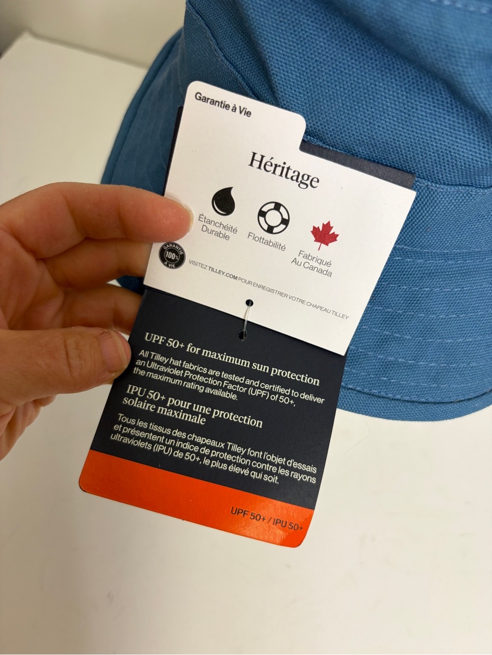New The Tilley Hat Mens 7 Blue T1 Water Repellent Made in Canada Packable Travel - Picture 13 of 14